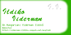 ildiko viderman business card